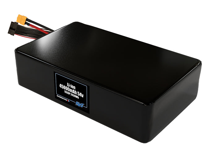 Compact 54-volt 45000mAh lithium-polymer battery, built for lightweight drone, UAV, and robotics projects.