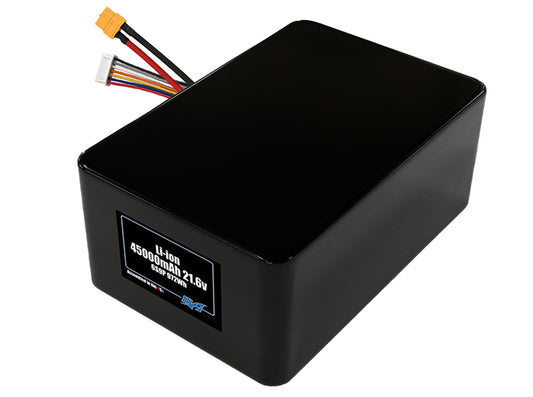 Compact 21.6-volt 45000mAh lithium-ion battery, built for lightweight drone, UAV, and robotics projects.