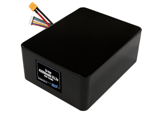 Compact 25.2-volt 45000mAh lithium-ion battery, built for lightweight drone, UAV, and robotics projects.