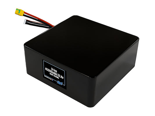 Compact 32.4-volt 45000mAh lithium-ion battery, built for lightweight drone, UAV, and robotics projects.