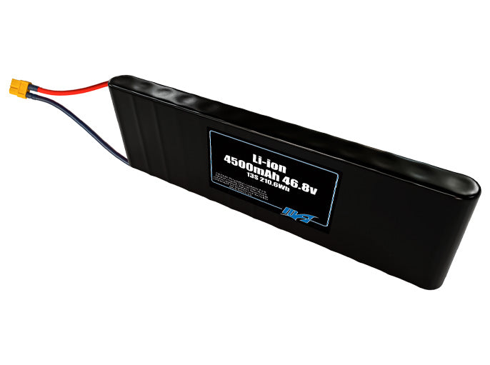 Compact 46.8-volt 4500mAh lithium-ion battery, built for lightweight drone, UAV, and robotics projects.