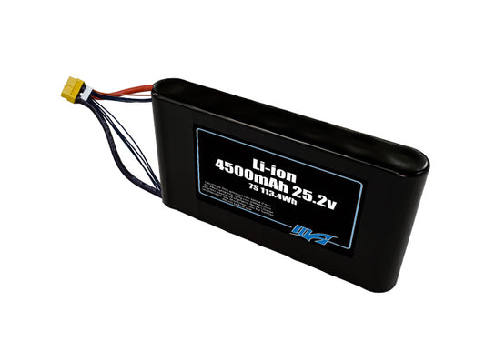Compact 25.2-volt 4500mAh lithium-ion battery, built for lightweight drone, UAV, and robotics projects.