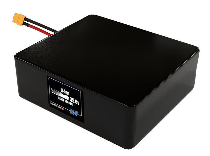 Compact 39.6-volt 50000mAh lithium-polymer battery, built for lightweight drone, UAV, and robotics projects.