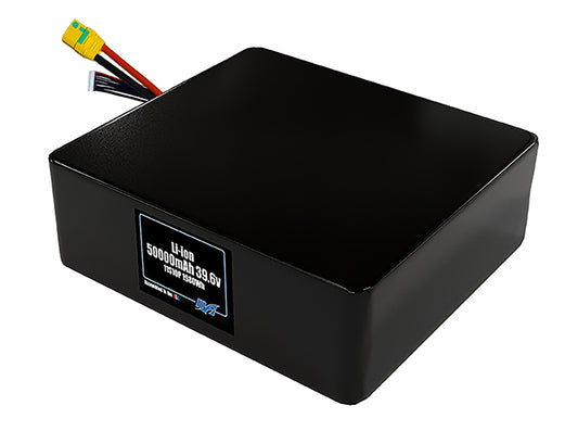 Compact 39.6-volt 50000mAh lithium-ion battery, built for lightweight drone, UAV, and robotics projects.