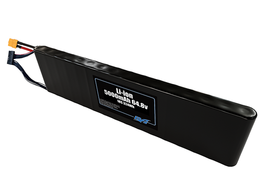 Compact 64.8-volt 5000mAh lithium-ion battery, built for lightweight drone, UAV, and robotics projects.