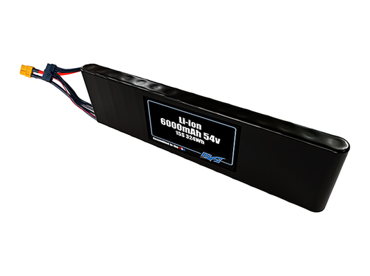 Compact 54-volt 6000mAh lithium-ion battery, built for lightweight drone, UAV, and robotics projects.
