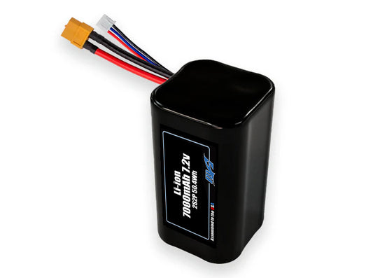 Compact 7.2-volt 7000mAh lithium-ion battery, built for lightweight drone, UAV, and robotics projects.