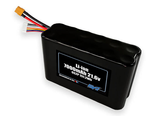 Compact 21.6-volt 7000mAh lithium-ion battery, built for lightweight drone, UAV, and robotics projects.