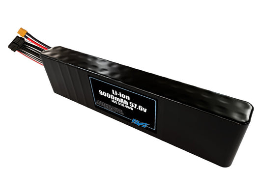 Compact 57.6-volt 9000mAh lithium-ion battery, built for lightweight drone, UAV, and robotics projects.