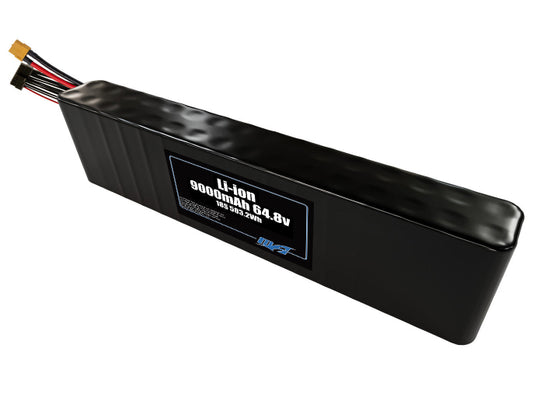 Compact 64.8-volt 9000mAh lithium-ion battery, built for lightweight drone, UAV, and robotics projects.