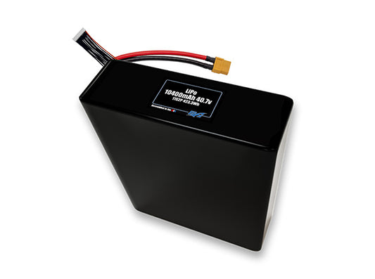Compact 40.7-volt 10400mAh lithium-polymer battery, built for lightweight drone, UAV, and robotics projects.