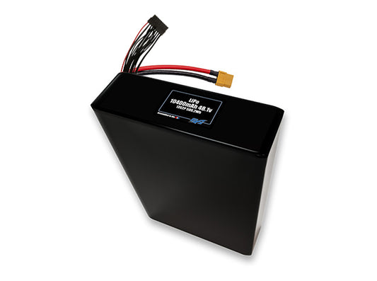 Compact 48.1-volt 10400mAh lithium-polymer battery, built for lightweight drone, UAV, and robotics projects.