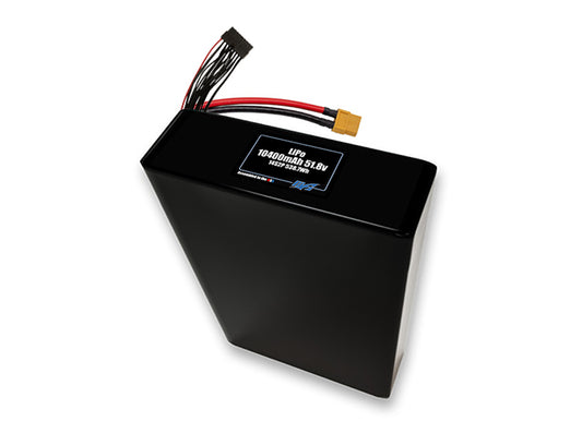 Compact 51.8-volt 10400mAh lithium-polymer battery, built for lightweight drone, UAV, and robotics projects.