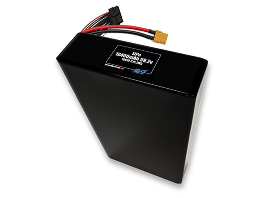 Compact 59.2-volt 10400mAh lithium-polymer battery, built for lightweight drone, UAV, and robotics projects.