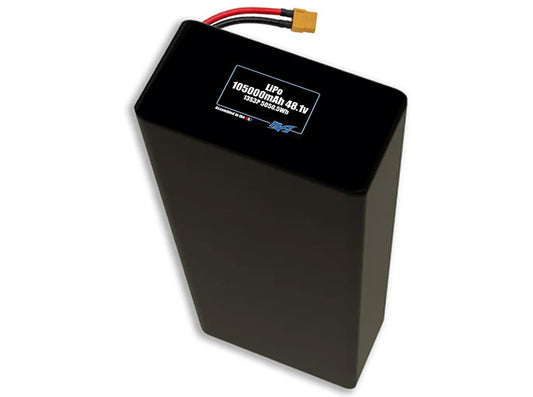 Compact 48.1-volt 105000mAh lithium-polymer battery, built for lightweight drone, UAV, and robotics projects.