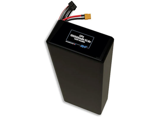 Compact 51.8-volt 105000mAh lithium-polymer battery, built for lightweight drone, UAV, and robotics projects.