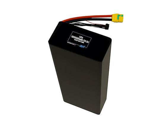 Compact 55.5-volt 105000mAh lithium-polymer battery, built for lightweight drone, UAV, and robotics projects.