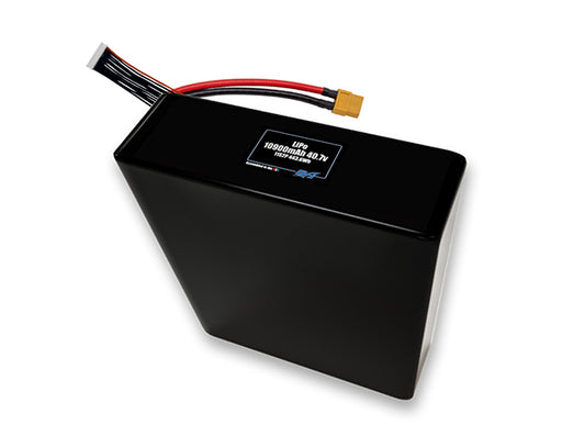 Compact 40.7-volt 10900mAh lithium-polymer battery, built for lightweight drone, UAV, and robotics projects.