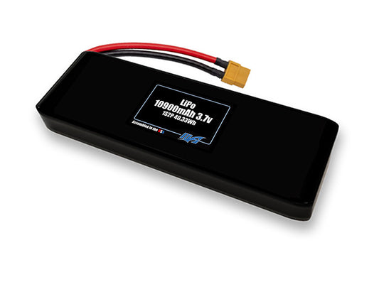 Compact 3.7-volt 10900mAh lithium-polymer battery, built for lightweight drone, UAV, and robotics projects.