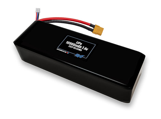 Compact 7.4-volt 10900mAh lithium-polymer battery, built for lightweight drone, UAV, and robotics projects.