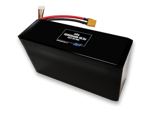Compact 18.5-volt 10900mAh lithium-polymer battery, built for lightweight drone, UAV, and robotics projects.