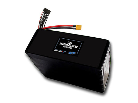 Compact 51.8-volt 11000mAh lithium-polymer battery, built for lightweight drone, UAV, and robotics projects.