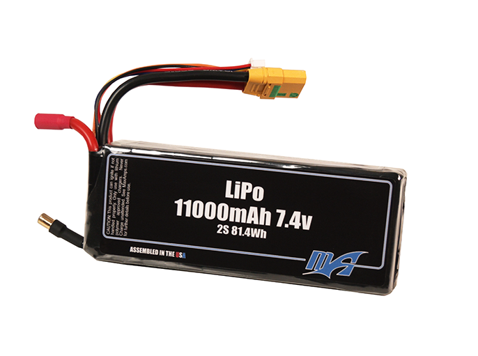 Compact 14.8-volt 11000mAh lithium-polymer modular battery, built for lightweight drone, UAV, and robotics projects.