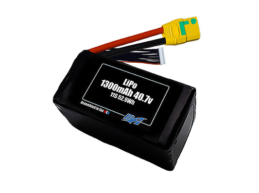 LiPo 1300mAh 11S 40.7v Battery Pack