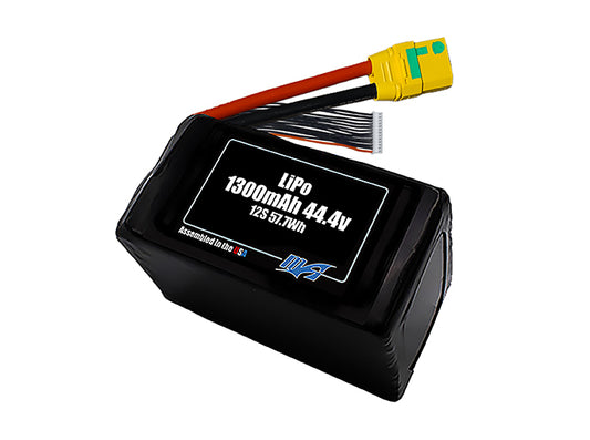 LiPo 1300mAh 12S 44.4v Battery Pack