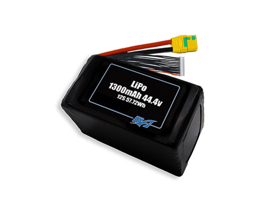 LiPo 1300mAh 12S 44.4v Battery Pack