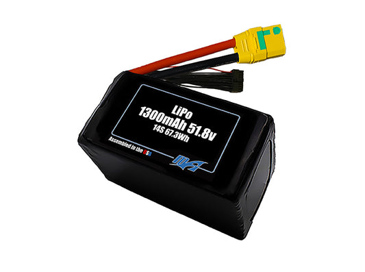 LiPo 1300mAh 14S 51.8v Battery Pack