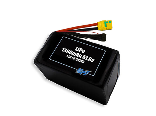LiPo 1300mAh 14S 51.8v Battery Pack