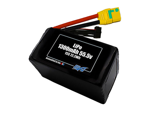 LiPo 1300mAh 15S 55.5v Battery Pack