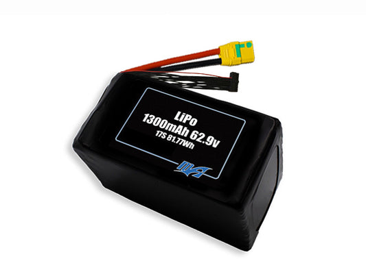 LiPo 1300mAh 17S 62.9v Battery Pack