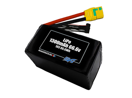 LiPo 1300mAh 18S 66.6v Battery Pack