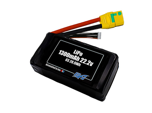 LiPo 1300mAh 6S 22.2v Battery Pack