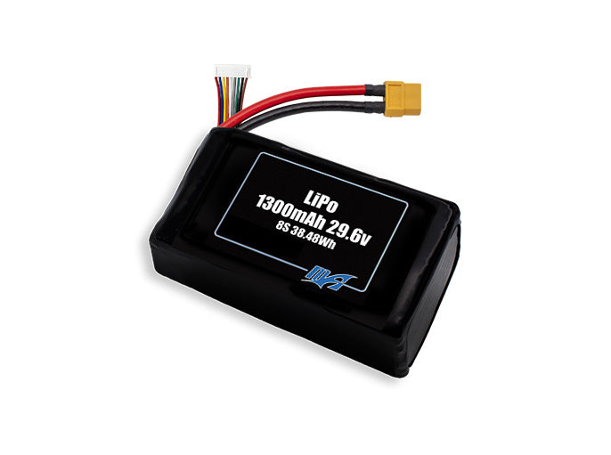 Compact 29.6-volt 1300mAh lithium-polymer battery, built for lightweight drone, UAV, and robotics projects.