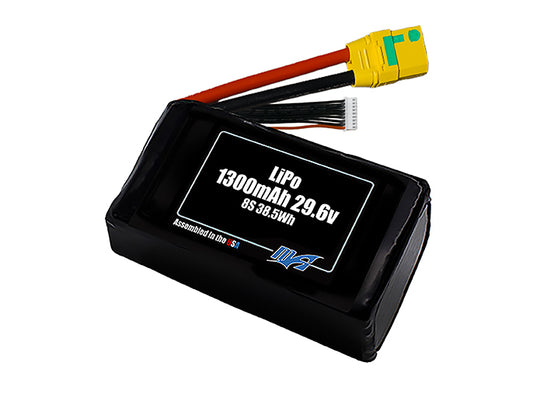 LiPo 1300mAh 8S 29.6v Battery Pack