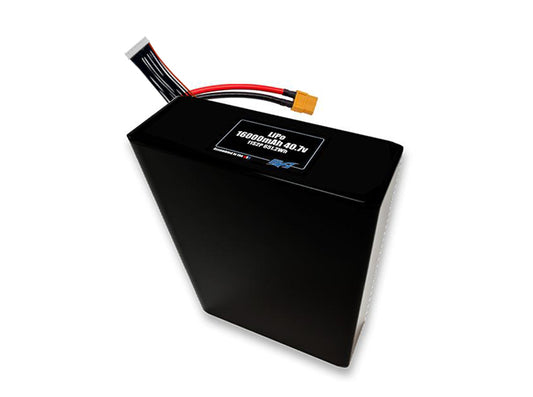 Compact 40.7-volt 16000mAh lithium-polymer battery, built for lightweight drone, UAV, and robotics projects.