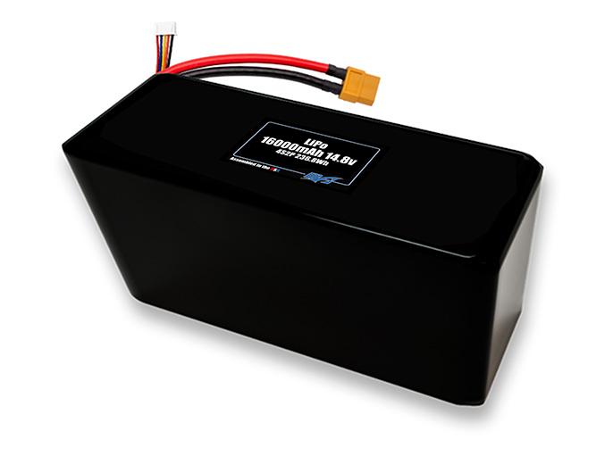 Compact 14.8-volt 16000mAh lithium-polymer battery, built for lightweight drone, UAV, and robotics projects.