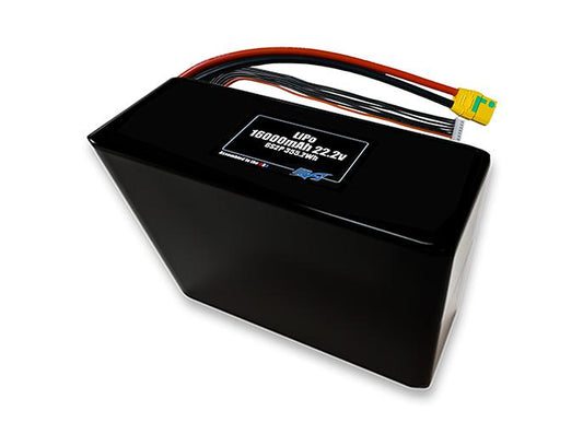 Compact 22.2-volt 16000mAh lithium-polymer battery, built for lightweight drone, UAV, and robotics projects.