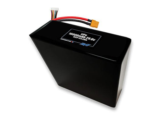 Compact 29.6-volt 16000mAh lithium-polymer battery, built for lightweight drone, UAV, and robotics projects.