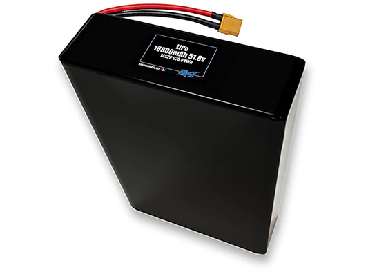 Compact 51.8-volt 18800mAh lithium-polymer battery, built for lightweight drone, UAV, and robotics projects.