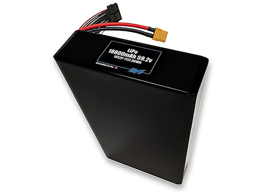 Compact 59.2-volt 18800mAh lithium-polymer battery, built for lightweight drone, UAV, and robotics projects.