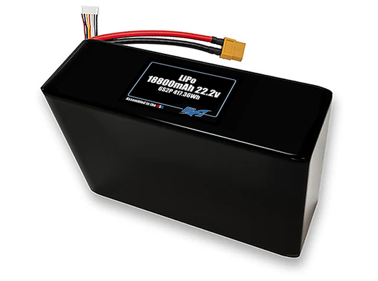 Compact 22.2-volt 18800mAh lithium-polymer battery, built for lightweight drone, UAV, and robotics projects.