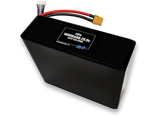 Compact 29.6-volt 18800mAh lithium-polymer battery, built for lightweight drone, UAV, and robotics projects.
