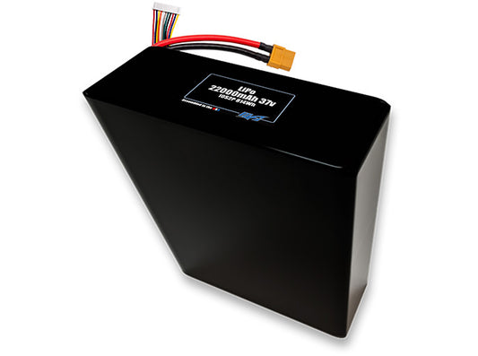 Compact 37-volt 22000mAh lithium-polymer battery, built for lightweight drone, UAV, and robotics projects.