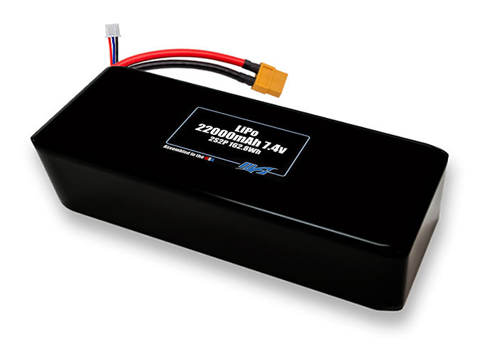 Compact 7.4-volt 22000mAh lithium-polymer battery, built for lightweight drone, UAV, and robotics projects.