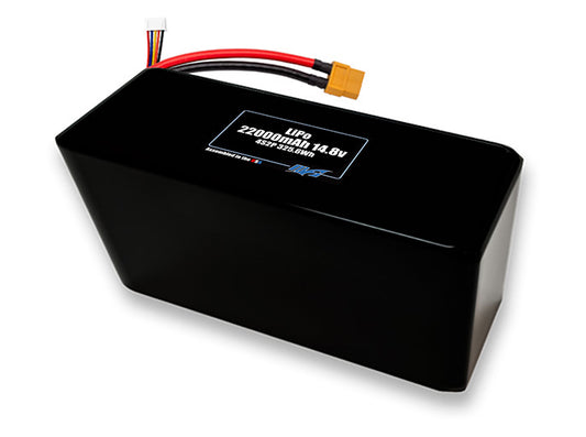 Compact 14.8-volt 22000mAh lithium-polymer battery, built for lightweight drone, UAV, and robotics projects.