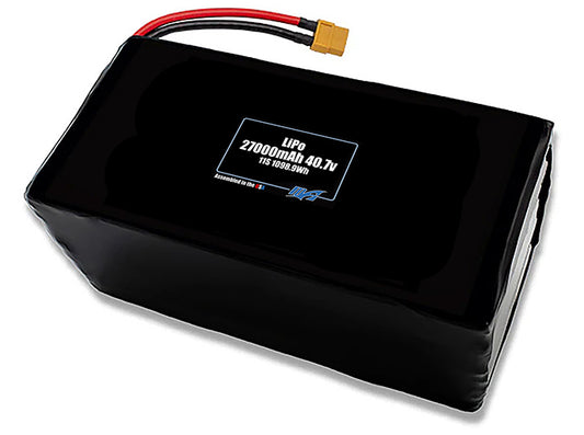 Compact 40.7-volt 27000mAh lithium-polymer battery, built for lightweight drone, UAV, and robotics projects.
